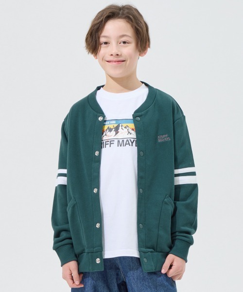 KRIFF MAYER Kid's Collection（クリフメイヤーキッズコレクション）の「【裏毛】チェルシージャケット（カーディガン/ボレロ・キッズ・ネイビー/グリーン/グレー/チャコール・170/160/140/130/120/150）」の13枚目の写真