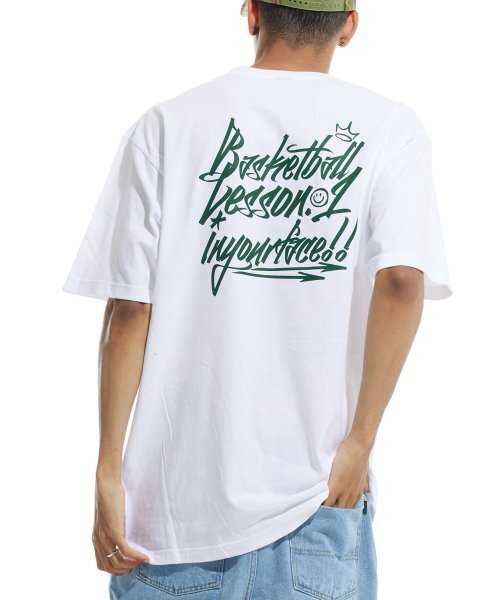 CREAM SODA LAB(クリームソーダラボ)の「バスケットボールレッスン.1 半袖Tシャツ ホワイト グリーン(Tシャツ/カットソー・レディース・その他・LARGE/MEDIUM/X-LARGE/XX-LARGE)」の5枚目の写真