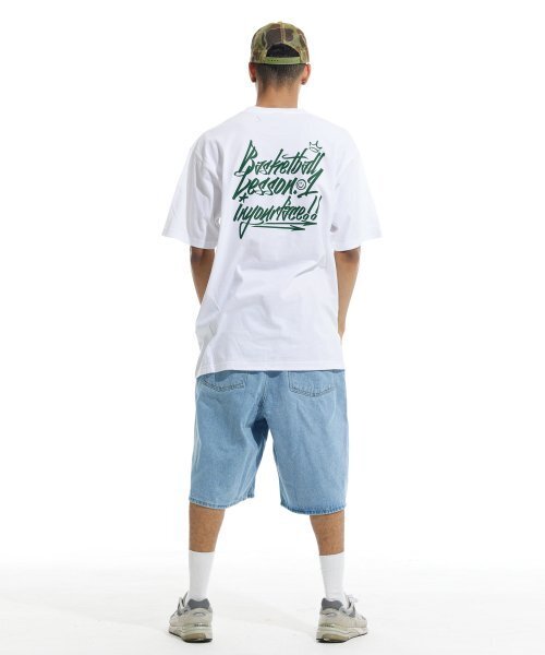 CREAM SODA LAB(クリームソーダラボ)の「バスケットボールレッスン.1 半袖Tシャツ ホワイト グリーン(Tシャツ/カットソー・レディース・その他・LARGE/MEDIUM/X-LARGE/XX-LARGE)」の6枚目の写真