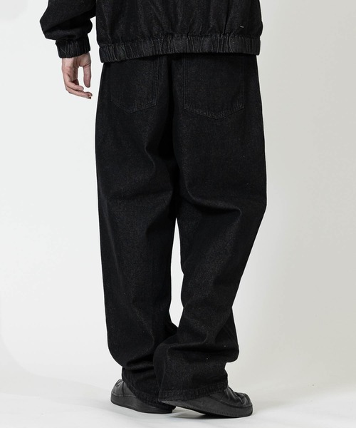 Red Cap Girl（レッドキャプガール）の「【a-r】〔RedCapGirl/レッドキャップガール〕ハート刺繍 裾ドローコード ワイドデニム（デニムパンツ・メンズ・ブラック/ブルー/スミクロ・LARGE/MEDIUM）」の7枚目の写真