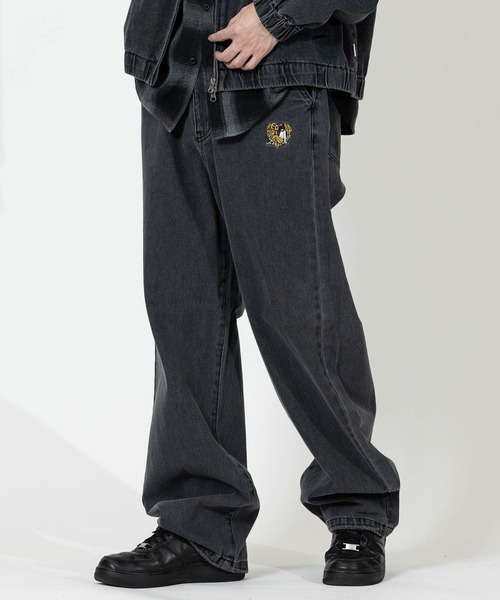 Red Cap Girl（レッドキャプガール）の「【a-r】〔RedCapGirl/レッドキャップガール〕ハート刺繍 裾ドローコード ワイドデニム（デニムパンツ・メンズ・ブラック/ブルー/スミクロ・LARGE/MEDIUM）」の13枚目の写真