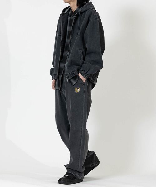 Red Cap Girl（レッドキャプガール）の「【a-r】〔RedCapGirl/レッドキャップガール〕ハート刺繍 裾ドローコード ワイドデニム（デニムパンツ・メンズ・ブラック/ブルー/スミクロ・LARGE/MEDIUM）」の17枚目の写真