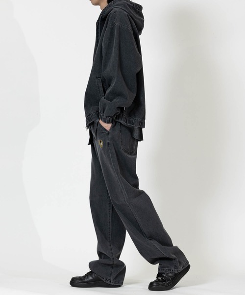 Red Cap Girl（レッドキャプガール）の「【a-r】〔RedCapGirl/レッドキャップガール〕ハート刺繍 裾ドローコード ワイドデニム（デニムパンツ・メンズ・ブラック/ブルー/スミクロ・LARGE/MEDIUM）」の18枚目の写真