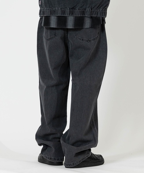 Red Cap Girl（レッドキャプガール）の「【a-r】〔RedCapGirl/レッドキャップガール〕ハート刺繍 裾ドローコード ワイドデニム（デニムパンツ・メンズ・ブラック/ブルー/スミクロ・LARGE/MEDIUM）」の15枚目の写真