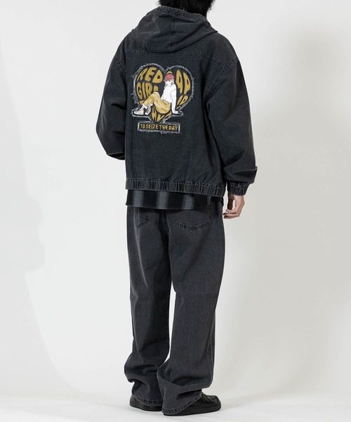 Red Cap Girl（レッドキャプガール）の「【a-r】〔RedCapGirl/レッドキャップガール〕ハート刺繍 裾ドローコード ワイドデニム（デニムパンツ・メンズ・ブラック/ブルー/スミクロ・LARGE/MEDIUM）」の19枚目の写真