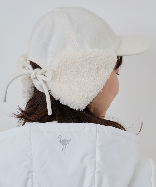 JUN&ROPE'(ジュンアンドロペ)の「ボア耳当て付きキャップ(キャップ・レディース・ブラック/ホワイト・FREE)」の11枚目の写真