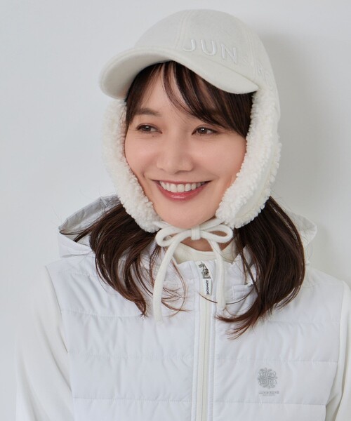 JUN&ROPE'(ジュンアンドロペ)の「ボア耳当て付きキャップ(キャップ・レディース・ブラック/ホワイト・FREE)」の12枚目の写真
