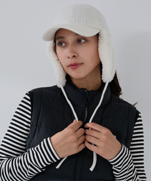 JUN&ROPE'(ジュンアンドロペ)の「ボア耳当て付きキャップ(キャップ・レディース・ブラック/ホワイト・FREE)」の16枚目の写真