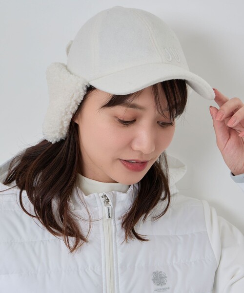JUN&ROPE'(ジュンアンドロペ)の「ボア耳当て付きキャップ(キャップ・レディース・ブラック/ホワイト・FREE)」の9枚目の写真