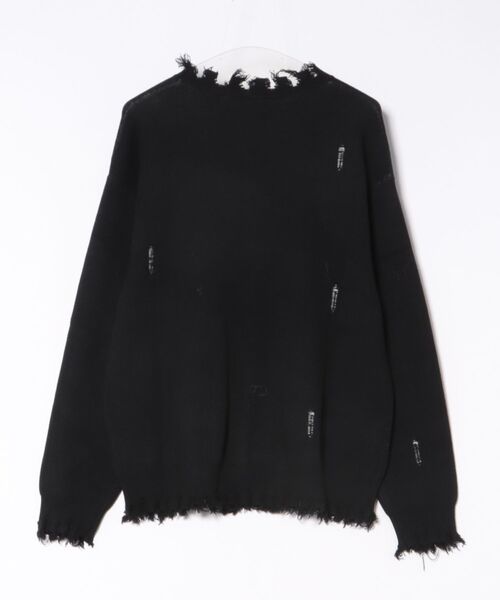 NOLITA LABORATORY(ノリータラボラトリー)の「【 NOLITA / ノリータ 】ダメージ オーバー スローガン ニット(ニット/セーター・レディース・ブラック・MEDIUM)」の10枚目の写真