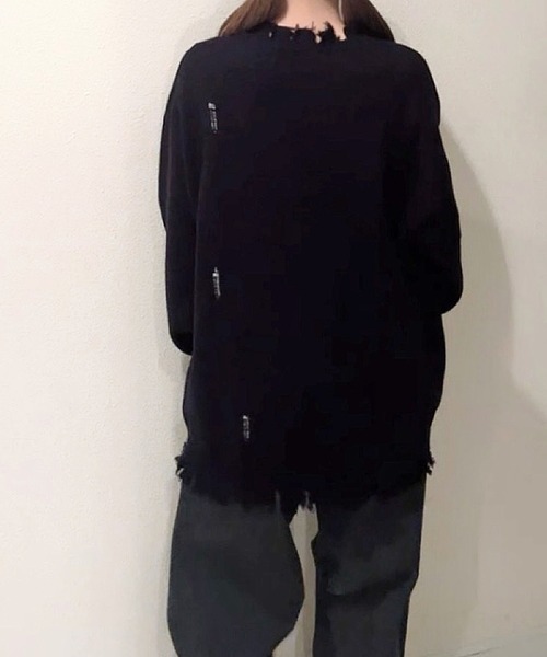 NOLITA LABORATORY(ノリータラボラトリー)の「【 NOLITA / ノリータ 】ダメージ オーバー スローガン ニット(ニット/セーター・レディース・ブラック・MEDIUM)」の9枚目の写真