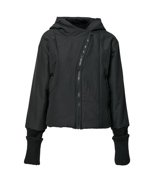FLAREUP(フレアアップ)の「Hooded Asymmetrical Puffer Jacket (FL-053_Black)(ダウンジャケット/コート・レディース・ブラック・OS)」の1枚目の写真