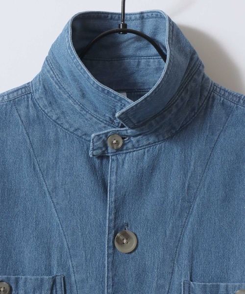 SITRY（シトリー）の「Denim Coverall Jacket/オーバーサイズ デニムカバーオール デニムジャケット デニムシャツ（カバーオール・メンズ・ブルー/ネイビー・M/L/LL）」の8枚目の写真