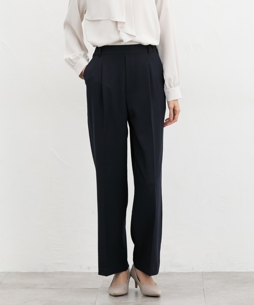 Honeys（ハニーズ）の「【美ージー・ストレッチ・マシンウォッシャブル・イージーケア】美ージーストレート（股下６３ｃｍ）（スラックス・レディース・ネイビー/ベージュ/ライトグレー系2/ブラック/グレイッシュブルー/ライトグレー系1・3L/L/LL/M/S/SS）」の5枚目の写真