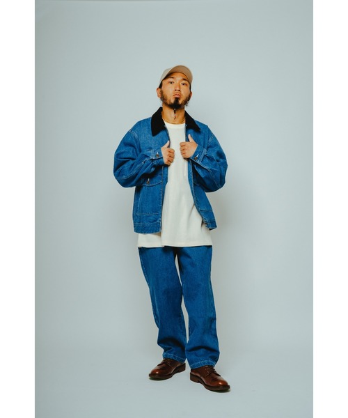 BIG MIKE(ビッグマイク)の「BIG MIKE ビッグマイク/ セットアップ対応 デニム イージーパンツ 102617200(デニムパンツ・メンズ・ストライプ/ダークインディゴブルー/ライトインディゴブルー・X-LARGE/MEDIUM/LARGE)」の13枚目の写真