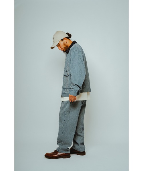BIG MIKE(ビッグマイク)の「BIG MIKE ビッグマイク/ セットアップ対応 デニム イージーパンツ 102617200(デニムパンツ・メンズ・ストライプ/ダークインディゴブルー/ライトインディゴブルー・X-LARGE/MEDIUM/LARGE)」の16枚目の写真