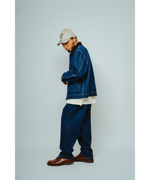 BIG MIKE(ビッグマイク)の「BIG MIKE ビッグマイク/ セットアップ対応 デニム イージーパンツ 102617200(デニムパンツ・メンズ・ストライプ/ダークインディゴブルー/ライトインディゴブルー・X-LARGE/MEDIUM/LARGE)」の11枚目の写真