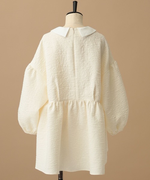 A part by（アパートバイ）の「【セレモニー】C*ジャガードブラウスセットアップ（スーツセット・レディース・アイボリー/ネイビー・MEDIUM/SMALL）」の7枚目の写真