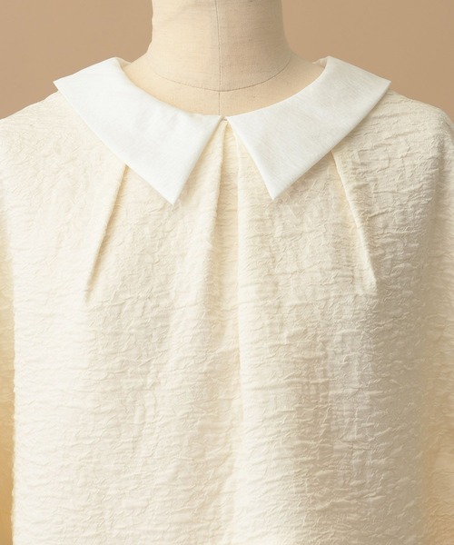 A part by（アパートバイ）の「【セレモニー】C*ジャガードブラウスセットアップ（スーツセット・レディース・アイボリー/ネイビー・MEDIUM/SMALL）」の8枚目の写真