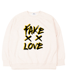 フェイクラブ オーバーサイズ スウェット Tシャツ クリーム