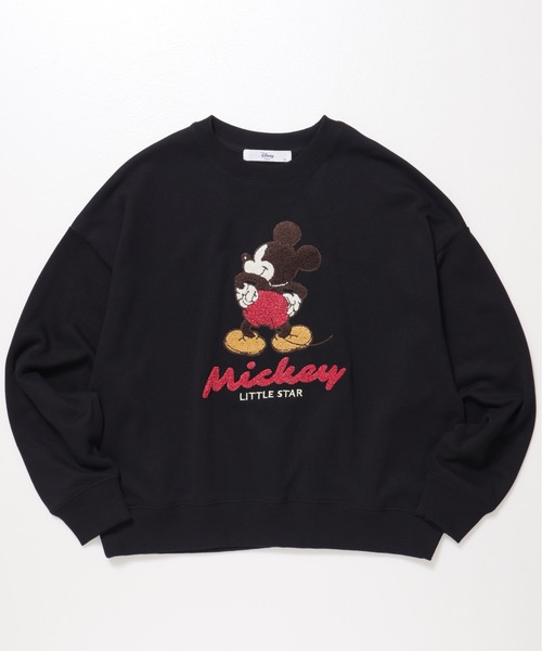 Disney(ディズニー)の「【DISNEY/ディズニー】ミッキーマウス&ピクサー サガラ刺繍クルーネックトレーナー(WIDE)(スウェット・レディース・ブラック/クリーム/パープル/レッド系・LARGE/MEDIUM)」の5枚目の写真