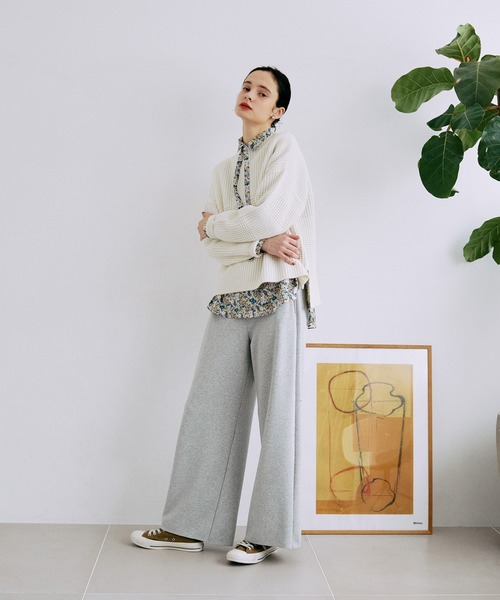 LA MARINE FRANCAISE（マリン フランセーズ）の「片畦ボーダーボトルネックニット（ニット/セーター・レディース・オフホワイト/グレー/ブルー/イエロー・FREE）」の6枚目の写真