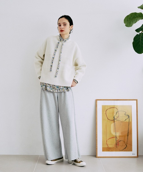 LA MARINE FRANCAISE（マリン フランセーズ）の「片畦ボーダーボトルネックニット（ニット/セーター・レディース・オフホワイト/グレー/ブルー/イエロー・FREE）」の7枚目の写真