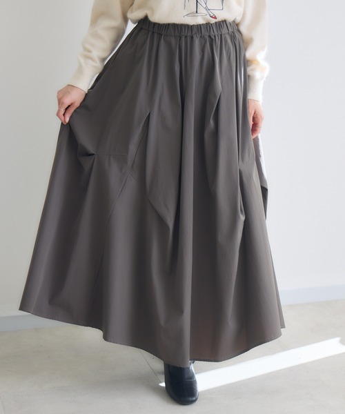 KATHARINE ROSS（キャサリンロス）の「【KATHARINE ROSS】ランダムタックスカート（スカート・レディース・ブラック/カーキ/チャコールグレー・FREE）」の2枚目の写真