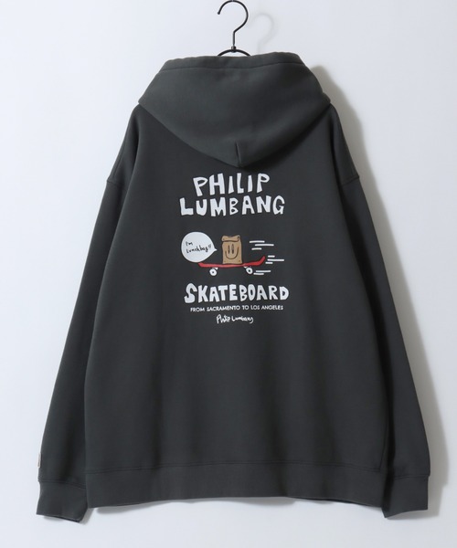 Philip Lumbang(フィリップランバン)の「Philip Lumbang/フィリップ・ランバン 裏起毛 オーバーサイズ バックプリント ワンポイント刺繍 フーディー プルパーカー レディース メンズ(パーカー・メンズ・グレイッシュベージュ/ホワイト/チャコール/ブラック/ブルー・XL/M/L)」の11枚目の写真