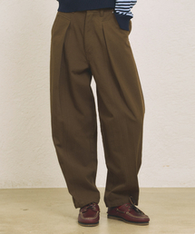COTTON WIDE PANTS [BROWN]