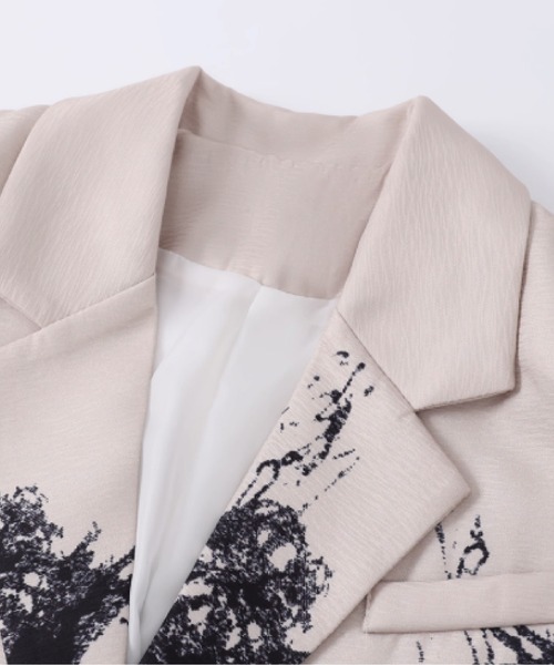 U:UME(ユーム)の「Ink Motif Jacket(テーラードジャケット・メンズ・アイボリー・SMALL/MEDIUM/LARGE/X-LARGE)」の2枚目の写真