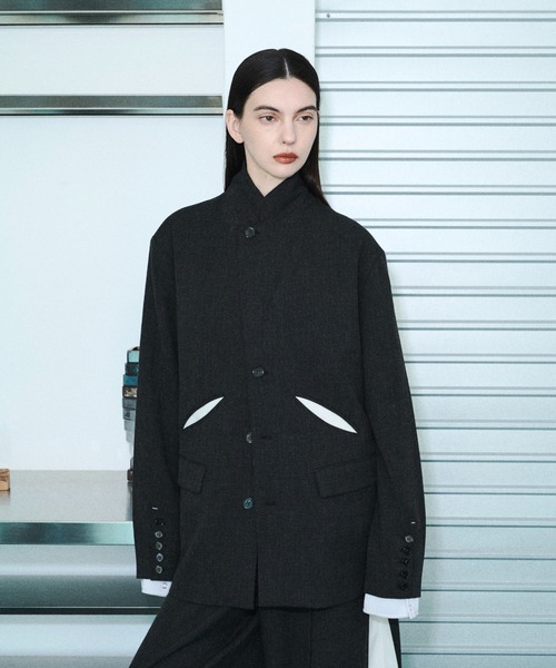 seyto（セイト）の「Slash line 3B shingle tailored jacket / スラッシュライン3Bシングルテーラードジャケット（テーラードジャケット・メンズ・チャコールグレー・2/3）」の3枚目の写真