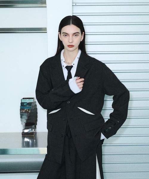 seyto（セイト）の「Slash line 3B shingle tailored jacket / スラッシュライン3Bシングルテーラードジャケット（テーラードジャケット・メンズ・チャコールグレー・2/3）」の6枚目の写真