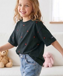 Java（ジャバ）の「【キッズ】《JaVaジャバコラボ》親子お揃い リンクコーデできちゃう！ミニハート刺繍Tシャツ（半袖）（Tシャツ/カットソー）」