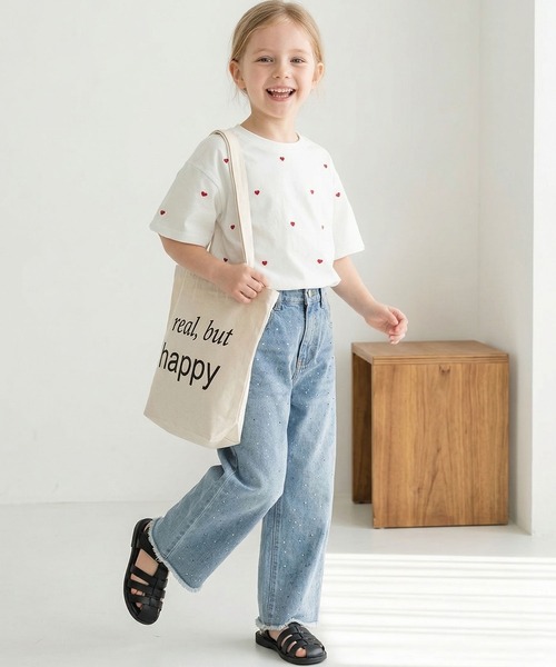 Java(ジャバ)の「【キッズ】《JaVaジャバコラボ》親子お揃い リンクコーデできちゃう!ミニハート刺繍Tシャツ(半袖)(Tシャツ/カットソー・キッズ・ホワイト×レッド/ホワイト×ブラック/ネイビー・100/120/140/160)」の5枚目の写真