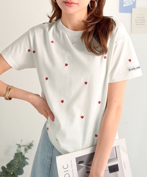 Java(ジャバ)の「【キッズ】《JaVaジャバコラボ》親子お揃い リンクコーデできちゃう!ミニハート刺繍Tシャツ(半袖)(Tシャツ/カットソー・キッズ・ホワイト×レッド/ホワイト×ブラック/ネイビー・100/120/140/160)」の11枚目の写真
