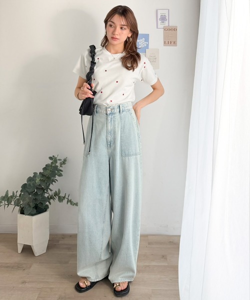 Java(ジャバ)の「【キッズ】《JaVaジャバコラボ》親子お揃い リンクコーデできちゃう!ミニハート刺繍Tシャツ(半袖)(Tシャツ/カットソー・キッズ・ホワイト×レッド/ホワイト×ブラック/ネイビー・100/120/140/160)」の14枚目の写真
