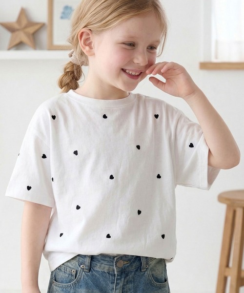 Java(ジャバ)の「【キッズ】《JaVaジャバコラボ》親子お揃い リンクコーデできちゃう!ミニハート刺繍Tシャツ(半袖)(Tシャツ/カットソー・キッズ・ホワイト×レッド/ホワイト×ブラック/ネイビー・100/120/140/160)」の17枚目の写真
