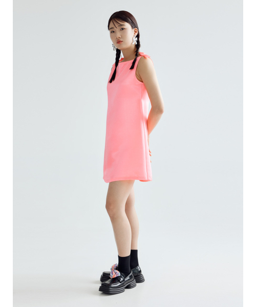 BOMNAL BOUTIQUE(ボムナルブティック)の「リボンミニドレス_ネオンピンク(ワンピース・レディース・その他・SMALL/MEDIUM)」の2枚目の写真