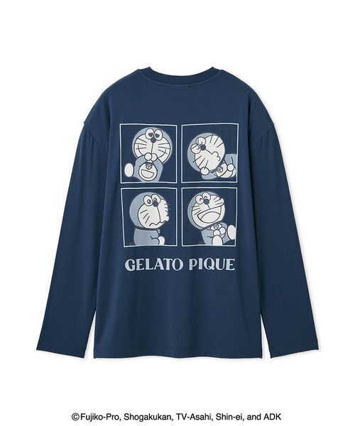 gelato pique（ジェラートピケ）の「【ドラえもん】【メンズ】プリントロンT（ルームウェア/パジャマ・メンズ・オフホワイト/ネイビー・L/M）」の3枚目の写真