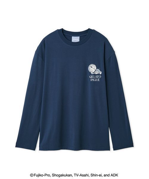 gelato pique（ジェラートピケ）の「【ドラえもん】【メンズ】プリントロンT（ルームウェア/パジャマ・メンズ・オフホワイト/ネイビー・L/M）」の4枚目の写真