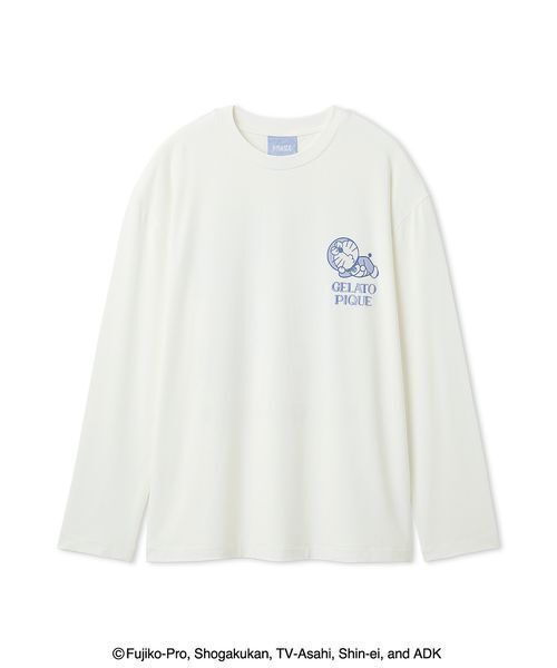 gelato pique（ジェラートピケ）の「【ドラえもん】【メンズ】プリントロンT（ルームウェア/パジャマ・メンズ・オフホワイト/ネイビー・L/M）」の8枚目の写真