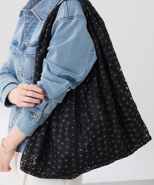 PAPILLONNER（パピヨネ）の「チュールトライアングルバッグ（トートバッグ・レディース・ブラック系その他/ブラック・FREE）」の2枚目の写真