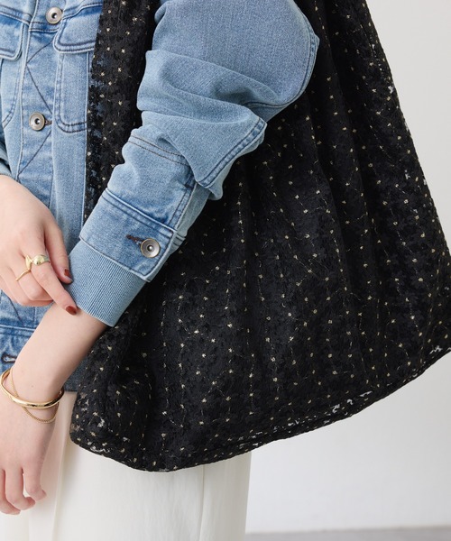 PAPILLONNER（パピヨネ）の「PAPILLONNER/チュールトライアングルバッグ（トートバッグ・レディース・ブラック系その他/ブラック・FREE）」の13枚目の写真