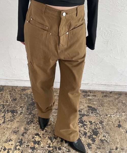 ROGER AND RAW(ロジャーアンドロウ)の「スラッシュポケット ワイドチノパンツ(チノパンツ・レディース・カーキ/オリーブ・SMALL/MEDIUM)」の10枚目の写真