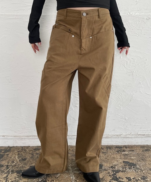 ROGER AND RAW(ロジャーアンドロウ)の「スラッシュポケット ワイドチノパンツ(チノパンツ・レディース・カーキ/オリーブ・SMALL/MEDIUM)」の11枚目の写真