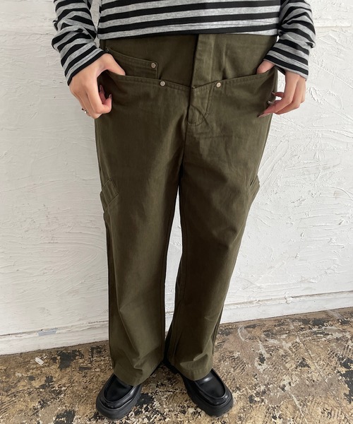 ROGER AND RAW(ロジャーアンドロウ)の「スラッシュポケット ワイドチノパンツ(チノパンツ・レディース・カーキ/オリーブ・SMALL/MEDIUM)」の18枚目の写真