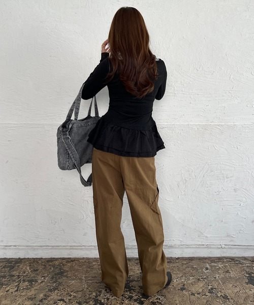 ROGER AND RAW(ロジャーアンドロウ)の「スラッシュポケット ワイドチノパンツ(チノパンツ・レディース・カーキ/オリーブ・SMALL/MEDIUM)」の21枚目の写真