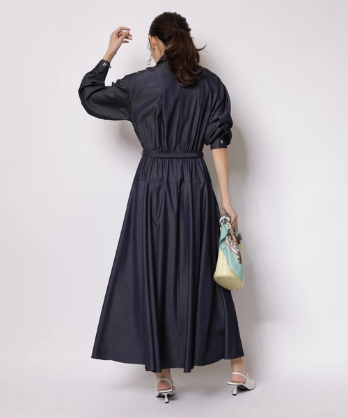 JUSGLITTY ジャスグリッティー ボウタイゆるワンピース M ゆったり 黒 JUSGLITTY（ジャスグリッティー）の「2WAYボウタイシャツ