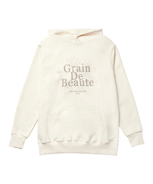 GRAIN DE BEAUTE（グランデボーテ）の「SIGNATURE HOODY [IVORY]（パーカー・レディース・アイボリー・S/L）」の2枚目の写真